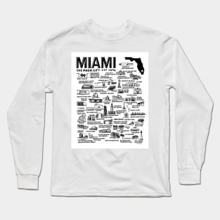 Miami Florida Map Long Sleeve T-Shirt